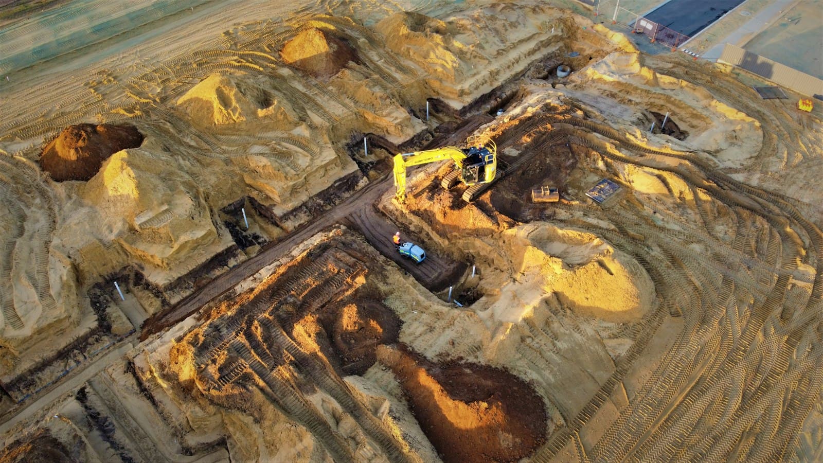 Aerial view of public infrastructure earthworks